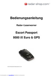 Escort Passport 9500iX Euro Bedienungsanleitung