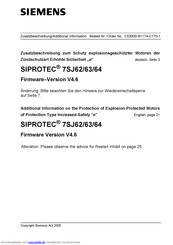 Siemens SIPROTEC 7SJ63 Handbuch