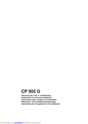 Scholtes CP 955 G Gebrauchs- Und Installationsanleitungen