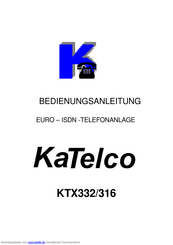 Katelco KTX316 Bedienungsanleitung