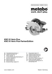 Metabo KSE 55 Vario Plus PartnerEdition Originalbetriebsanleitung