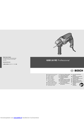 Bosch GSB 16 RE Professional Originalbetriebsanleitung