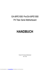 Gigabyte GA-8IPE1000 Pro Handbuch