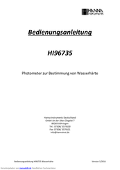 Hanna Instruments HI 96735 Bedienungsanleitung