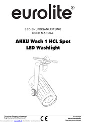 EuroLite AKKU Wash 1 HCL Spot Bedienungsanleitung