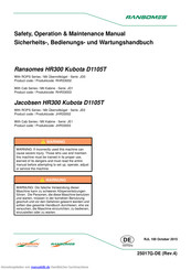 Ransomes HR300 Kubota D1105T Sicherheits-, Bedienungs- Und Wartungshandbuch