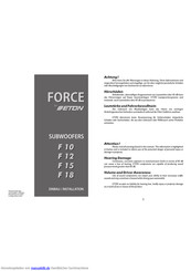 Force F10 Installationsanleitung