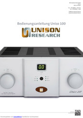 Unison Research Unico 100 Bedienungsanleitung
