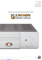 Unison Research Unico CDE Bedienungsanleitung