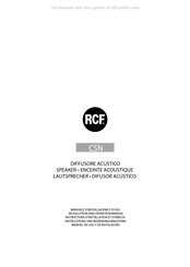 RCF CSN Installations- Und Bedienungsanleitung