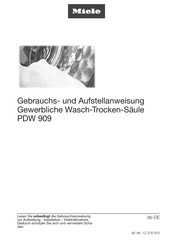 Miele PDW 909 Gebrauchs- Und Aufstellanweisung