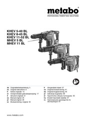 Metabo KHEV 5-40 BL Originalbetriebsanleitung