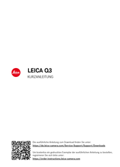 Leica Q3 Kurzanleitung