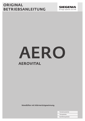 Siegenia AERO AEROVITAL Originalbetriebsanleitung