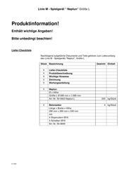 Linie M Neptun Produktinformation
