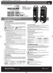 Lincoln Electric WELDLINE WELDRY PW8 24V Anweisungen