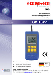 GHM GREISINGER GMH 3451 Betriebsanleitung