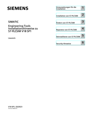 Siemens SIMATIC S7-PLCSIM V18 SP1 Installationshinweise