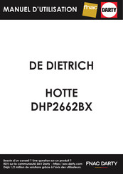 De Dietrich DHP2662BX Montage- Und Gebrauchsanweisungen