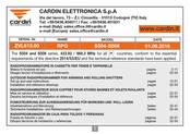 Cardin Elettronica RPQ S504-S508 Inbetriebnahme Und Benutzung