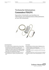 Endress+Hauser Commubox FXA291 Technische Information