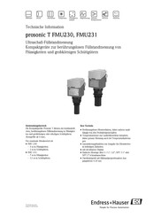 Endress+Hauser Prosonic T FMU231 Technische Information