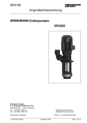 BRINKMANN PUMPS SPC820 Originalbetriebsanleitung