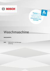 Bosch WGG244F9FG Gebrauchs- Und Montageanleitung