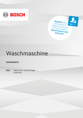 Bosch WAN280V8FG Gebrauchs- Und Montageanleitung