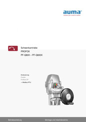 Auma PROFOX PF-Q600 Betriebsanleitung Montage Und Inbetriebnahme