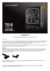 LC-POWER SUPER SILENT MODULAR Serie Bedienungsanleitung