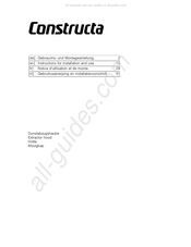Constructa CD30645 Gebrauchs- Und Montageanleitung