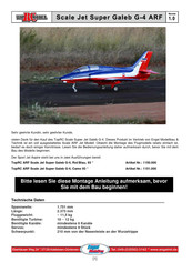 Top RC Model Scale Jet Super Galeb G-4 ARF Montageanleitung