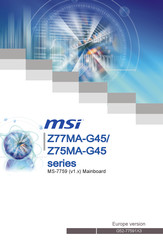 MSI Z75MA-G45-Serie Bedienungsanleitung