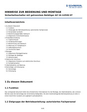 schmersal AZ 16-12ZVK-ST Bedienung Und Montage
