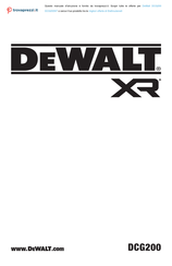 DeWalt XR DCG200NT Obersetzung Der Originalanleitung