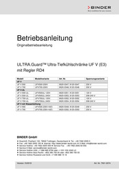 Binder UF V 700 Betriebsanleitung