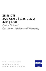 Zeiss DTI 3/35 GEN 2 Bedienungsanleitung, Kundendienst Und Garantie