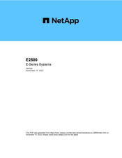 NetApp E-Series E2800 Bedienungsanleitung