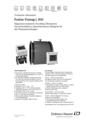 Endress+Hauser Proline Promag L 800 Technische Information