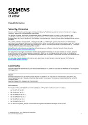 Siemens simatic et 200sp Produktinformation