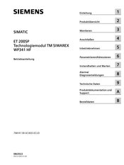 Siemens SIMATIC TM SIWAREX WP341 HF Betriebsanleitung