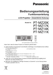 Panasonic PT-MZ17K Bedienungsanleitung