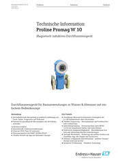 Endress+Hauser Proline Promag W 10 Technische Information