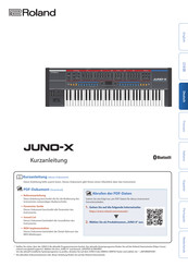 Roland JUNO-X Kurzanleitung