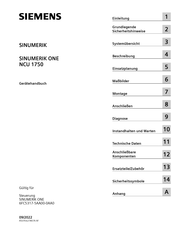 Siemens SINUMERIK ONE NCU 1750 Gerätehandbuch