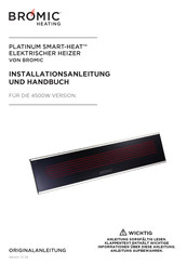 Bromic Heating PLATINUM SMART-HEAT Installationsanleitung