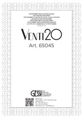 Gessi Venti20 65045 Bedienungsanleitung