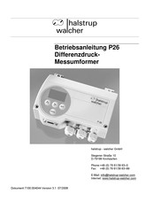 Halstrup-Walcher P26 Betriebsanleitung