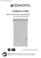 TERMOFOL TF750W Anleitung